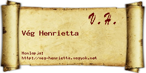 Vég Henrietta névjegykártya