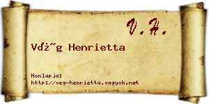 Vég Henrietta névjegykártya